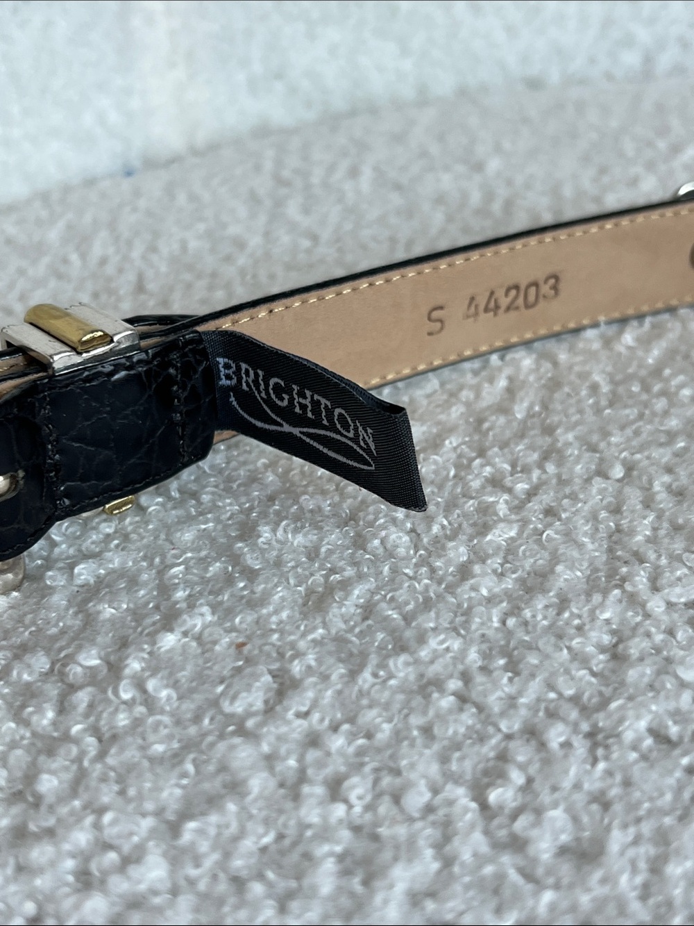 Brighton Black Leather Belt with Silver & Gold Buckle Accents size S - Picture 5 of 5